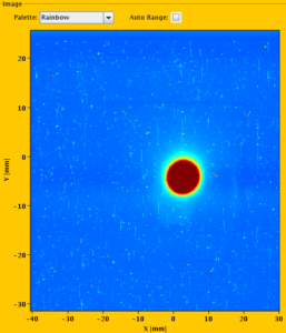 Image from a beam-screen installed downstream the plasma cell tube