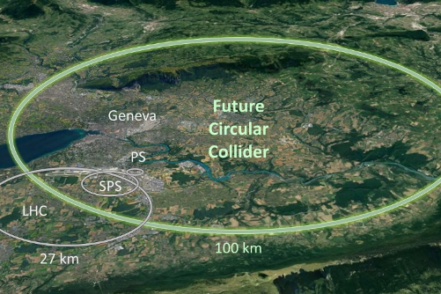 A schematic map showing where the Future Circular Collider tunnel is proposed to be located (Image: CERN).