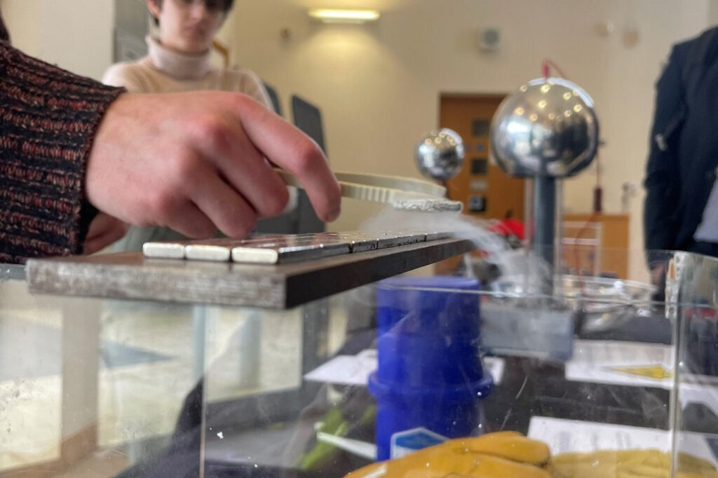 A levitating magnet.