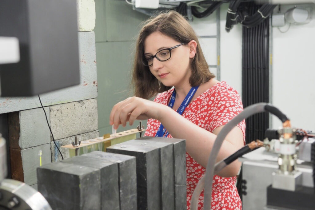A person working in a lab.