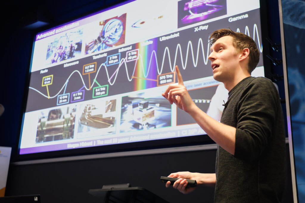 A person presenting a talk.